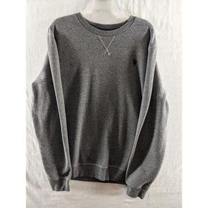 US Polo Assn Mens Large Logo Gray Pullover Crew Neck Sweater Sweatshirt